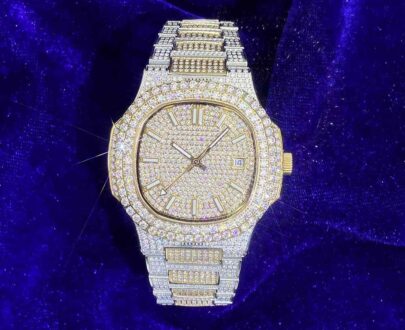 Circle-Face-Moissanite-Watch-14K-Gold-2 Circle Face Moissanite Watch 14K Yellow Gold