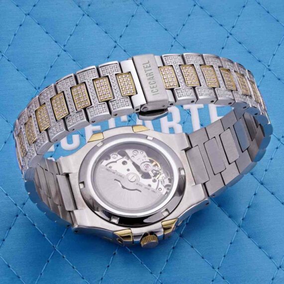 Circle-Face-Moissanite-Watch-14K-YellowGold-2 Circle Face Moissanite Watch 14K Yellow Gold