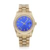 Moissanite Presidential Watch | Blue Face | 41MM | 13.3CT Iced Out | 14K Yellow Gold