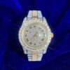 Moissanite Presidential Watch | 41MM | Roman Numeral Dial | 18.3CT Iced Out | 14K White and Yellow Gold Two Tone