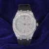 Moissanite Iced Out Silicone Band Watch | 13.5CT | 14K White Gold