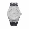 Moissanite Iced Out Silicone Band Watch | 13.5CT | 14K White Gold
