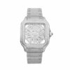 Moissanite Skeleton Watch | 42MM | 14K White Gold | 14.1CT Bust Down