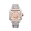 moissanite-skeleton-watch-white-background Moissanite Skeleton Watch | 42MM | 14K Rose Gold | 14.1CT Bust Down