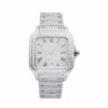 vvs-moissanite-watch-white-background Men's VVS Moissanite Watch | 42MM | 16CT Bust Down | 14K White Gold